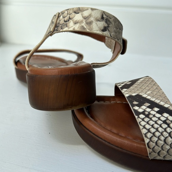 Snake Skin Leather Steve Madden Strappy Sandals - Picture 8 of 9